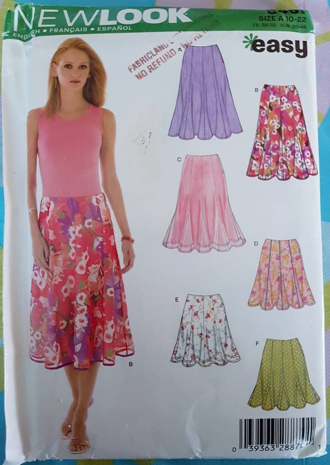 New Look 6461 uncut sewing pattern for misses skirts in 7 | Etsy