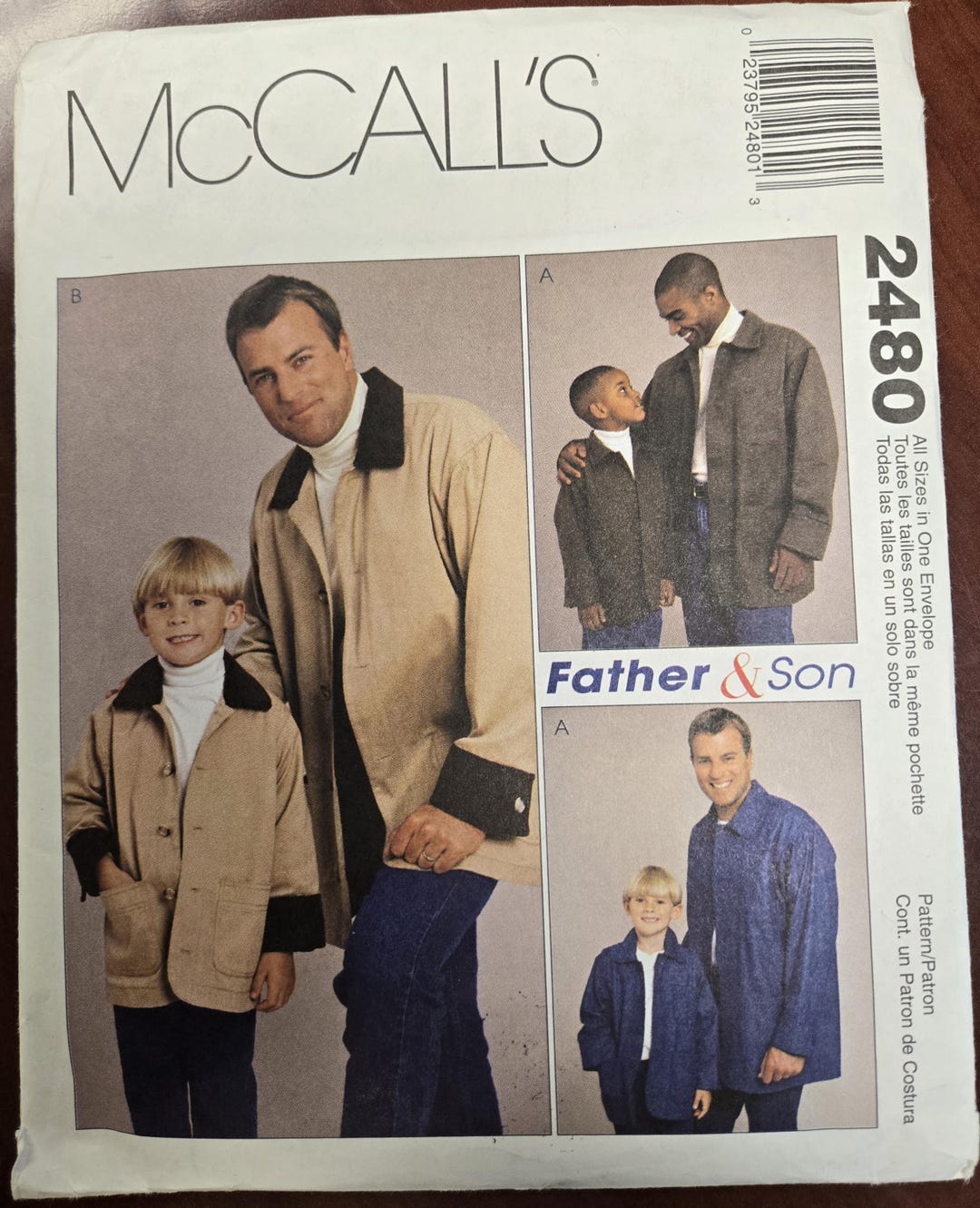 Father Son Pattern Mccall's 2480 Father & Son Uncut Sewing Pattern for Men's Children Boys ...