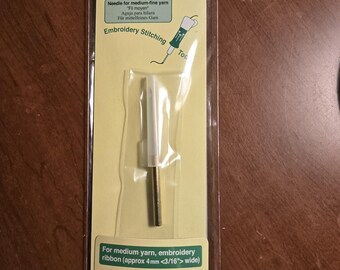 Clover Manufacturing Co Ltd Art No 8802 Embroidery Stitching Tool Needle Refill for medium yarn, embroidery ribbon 4mm 3/16&quot;, new unused