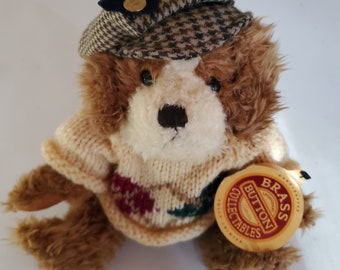 Vintage Brass Button Bears 