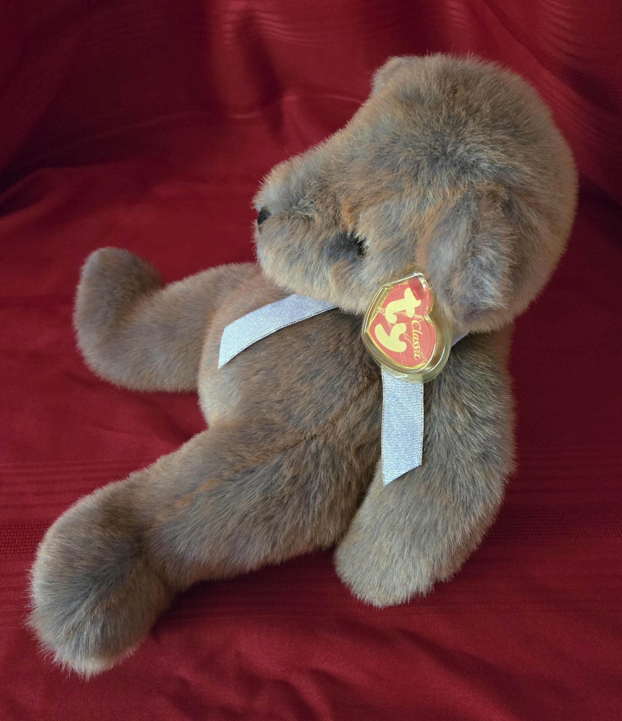 Ty Inc Classic 2000 Penny Bear, Rust/grey Mix Fur, Silver/gold