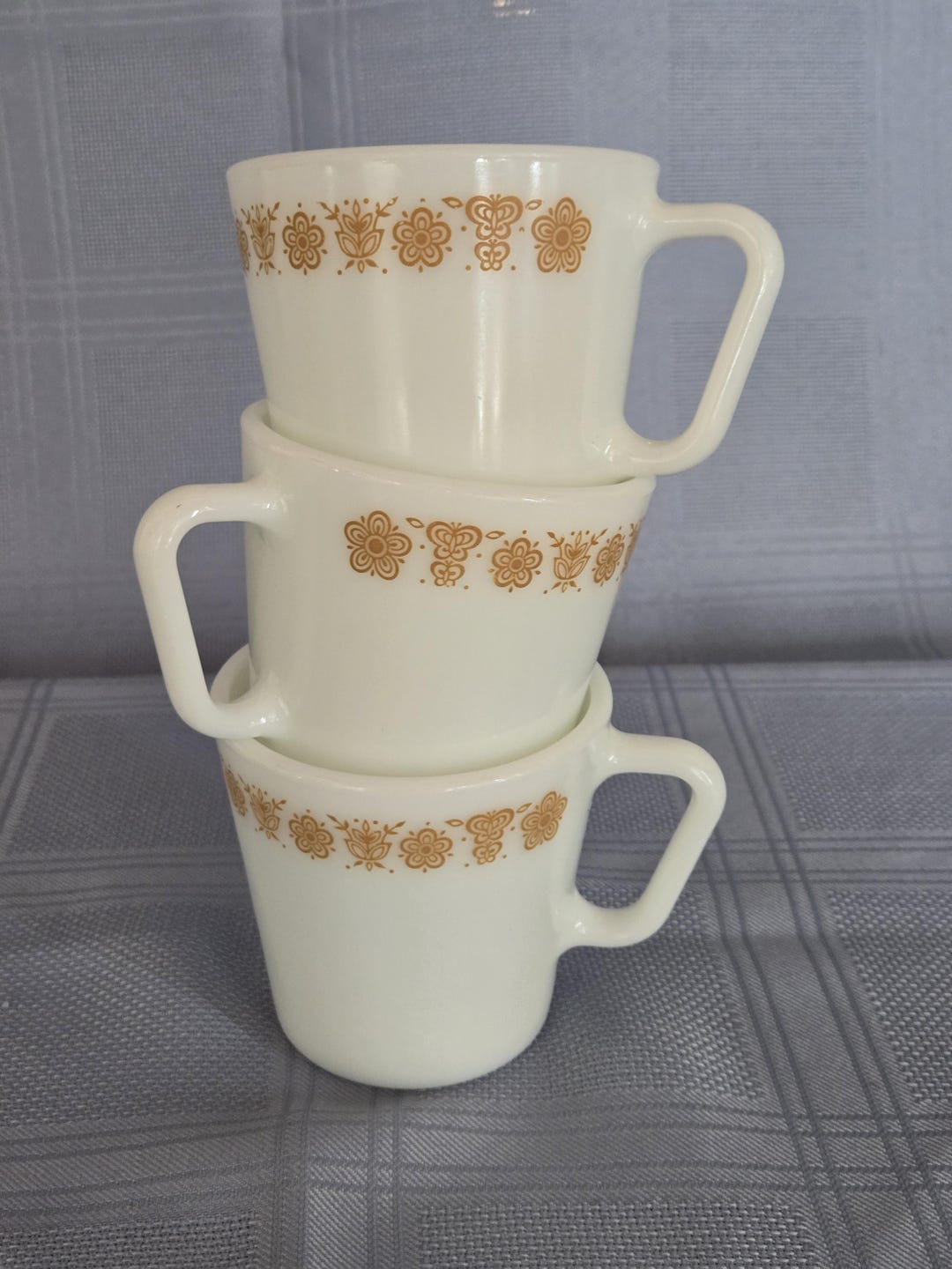 Corelle Butterfly Gold 3 Vintage 1970s Coffee Mugs, White With Gold ...