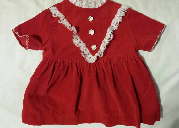 Sears The Children's Store rojo terciopelo 18 mo vestido | Etsy España