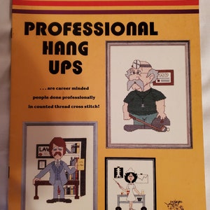 Ulotka Leisure Arts Professional Hang Ups 902 wzory Vanessy Steele schematy i instrukcje haftu krzyżykowego liczonego nićmi 8 stron
