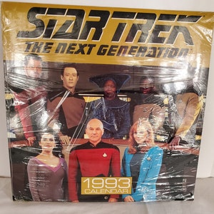 Paramount Pictures Star Trek The Next Generation TNG 1993 wall calendar unopened but seal broken printed by Pocket Books full color photos