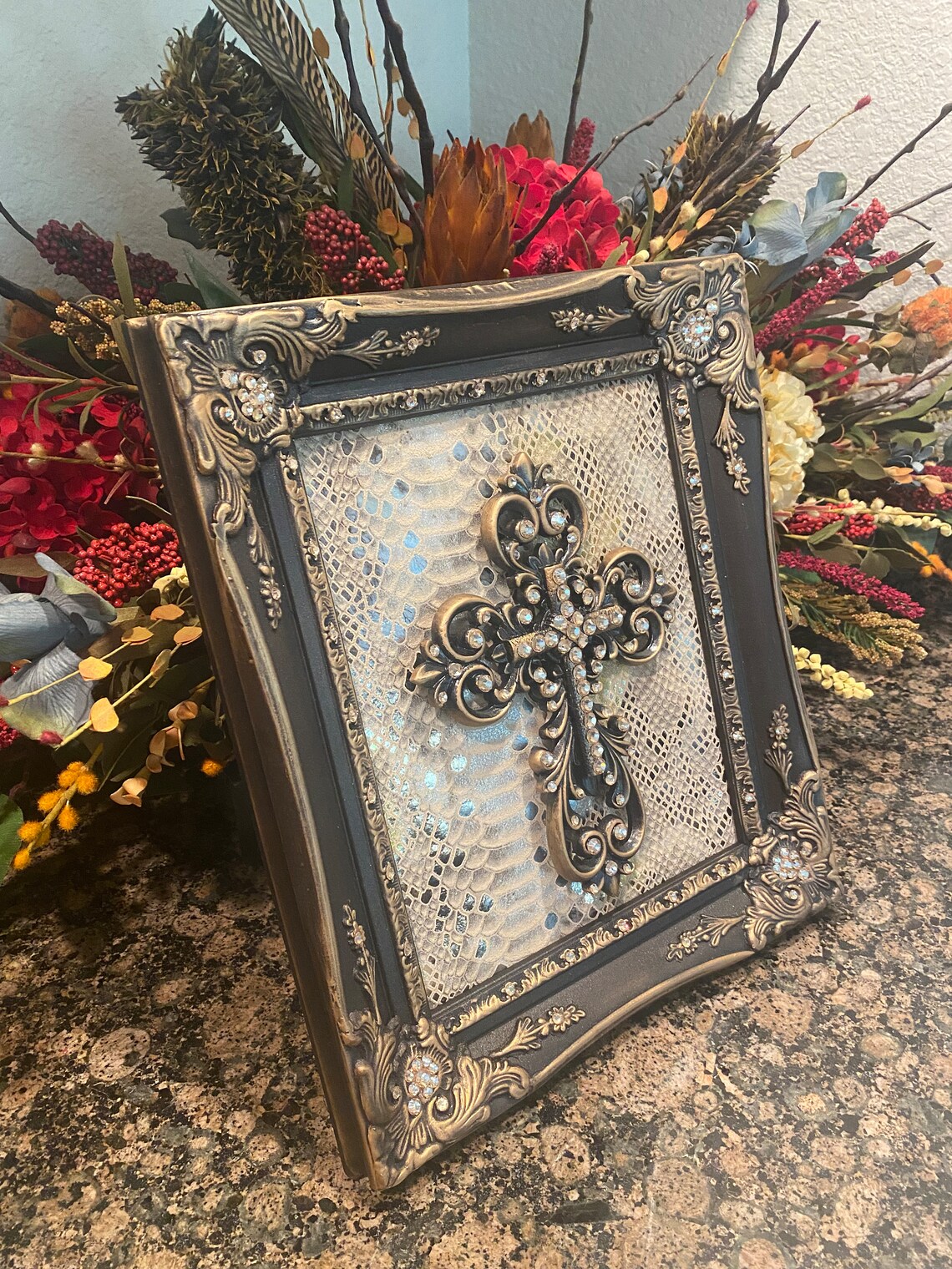 Cross Rose Frame Frame With Cross - Etsy
