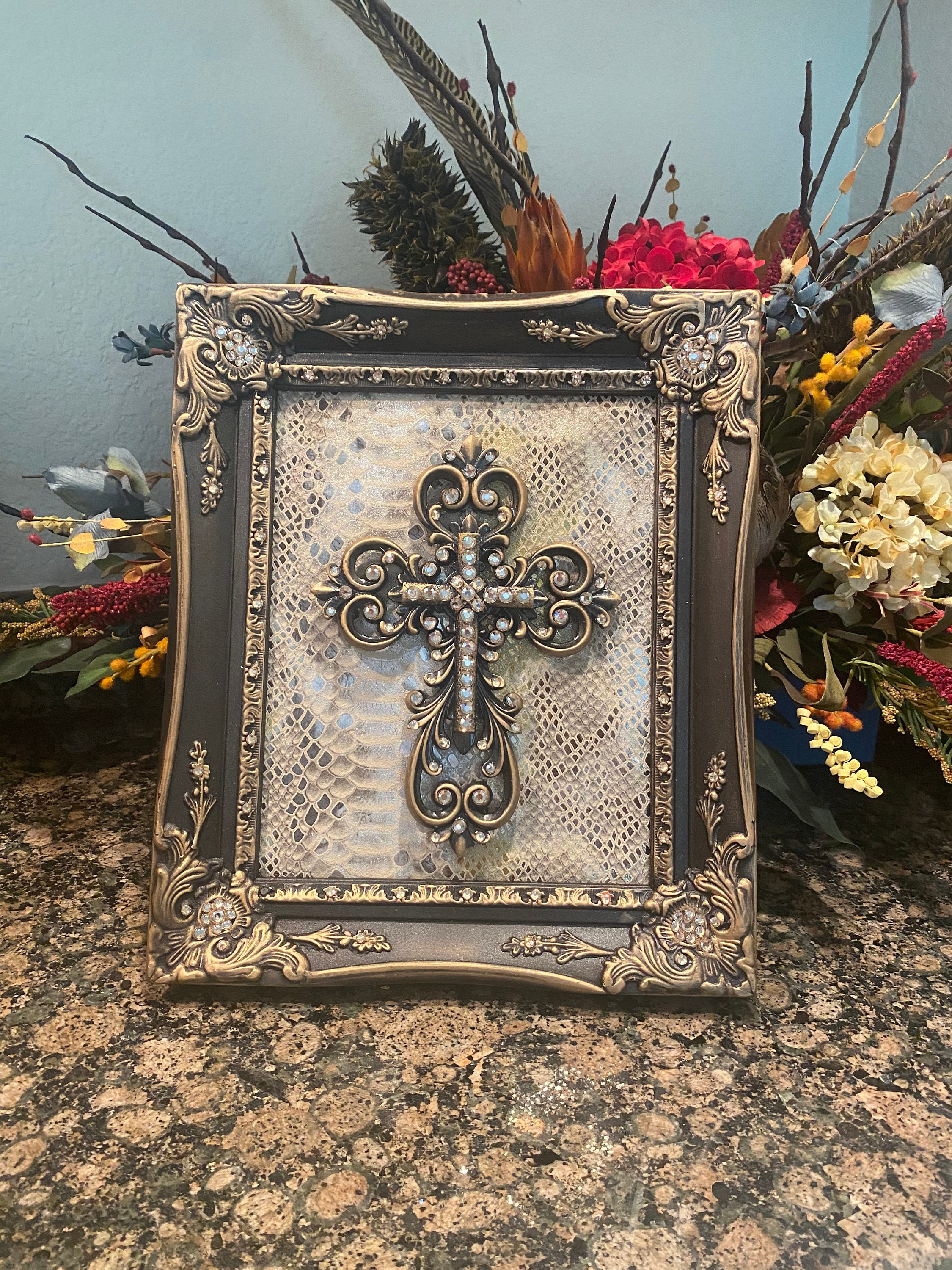 Cross Rose Frame Frame With Cross - Etsy