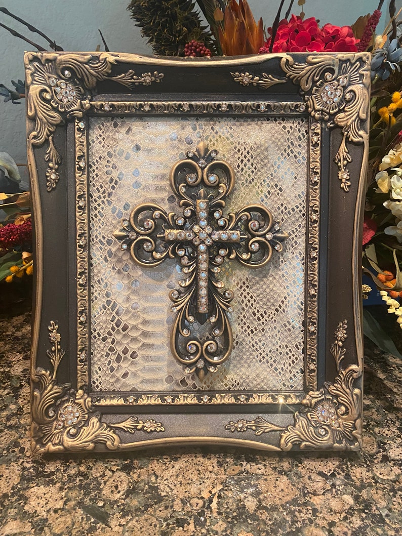 Frame With Cross Etsy