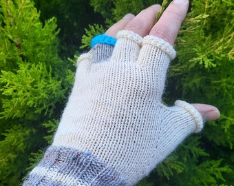 Hand Knitted fingerless gloves, wool fingerless gloves, women's gloves, knitted in Australia