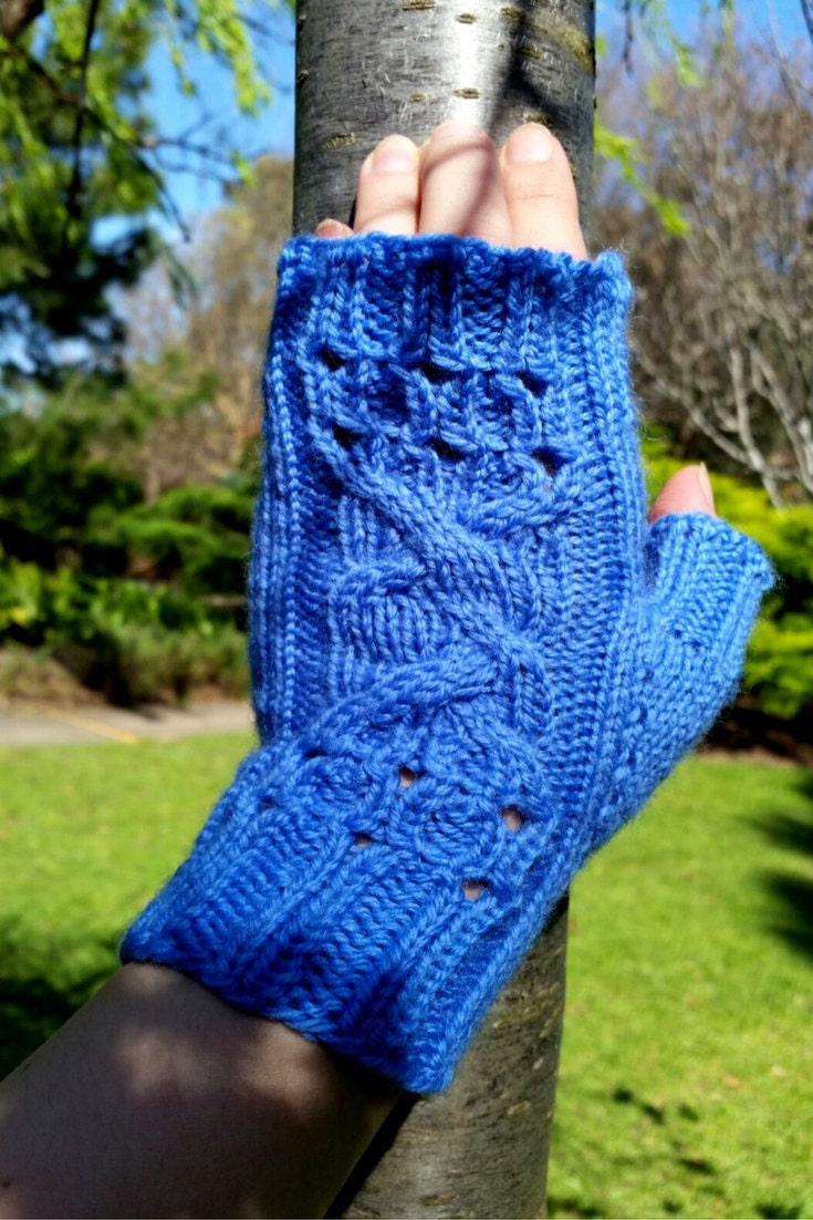 Hand Knitted fingerless gloves wool fingerless gloves Etsy