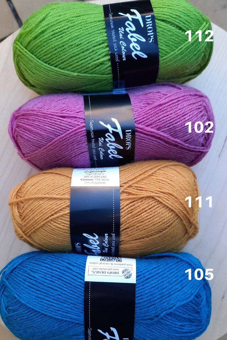 Drops Fabel Sock Yarn 4 Ply 50g 205mts Wool and Nylon - Etsy