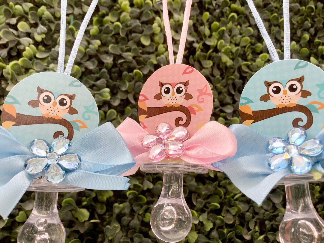 24 Owl Baby Shower Favors/owl Baby Shower Pacifier/owl Baby Etsy