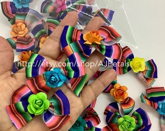 24 lazos para fiesta, decoración para baby shower, flores para fiesta, mini lazos para fiesta, decoración mexicana, decoración de regalos para fiesta