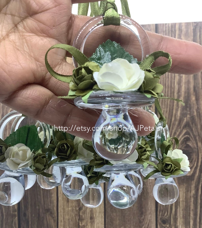 24 Boho Garden Baby Shower pacifiers/Boho Baby Shower/Greenery baby shower pacifiers image 4