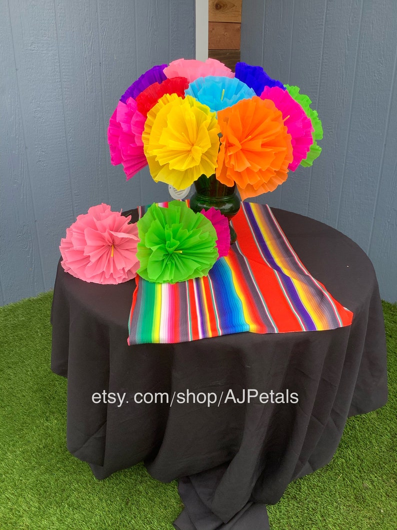 10 Large Mexican Paper Flowers/party Decorations/paper Flowers Etsy