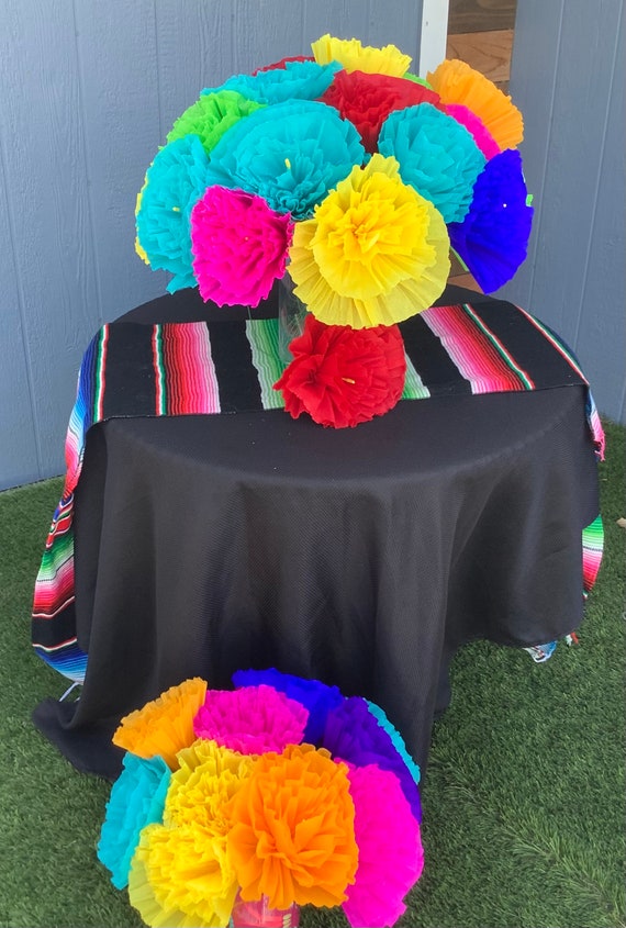 Mexican Crepe Paper Tissue Flowers - Set of 10 - My Mercado Mexican Imports