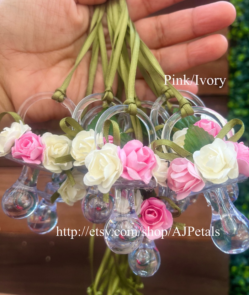 24 Boho Garden Baby Shower pacifiers/Boho Baby Shower/Greenery baby shower pacifiers image 8