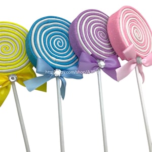 4 Fake Lollipops Decorations/Candy Christmas Party Decoration/Candyland Sweet Prop/Lollipop Decorations/Lollipop Ornaments/Fake Candy