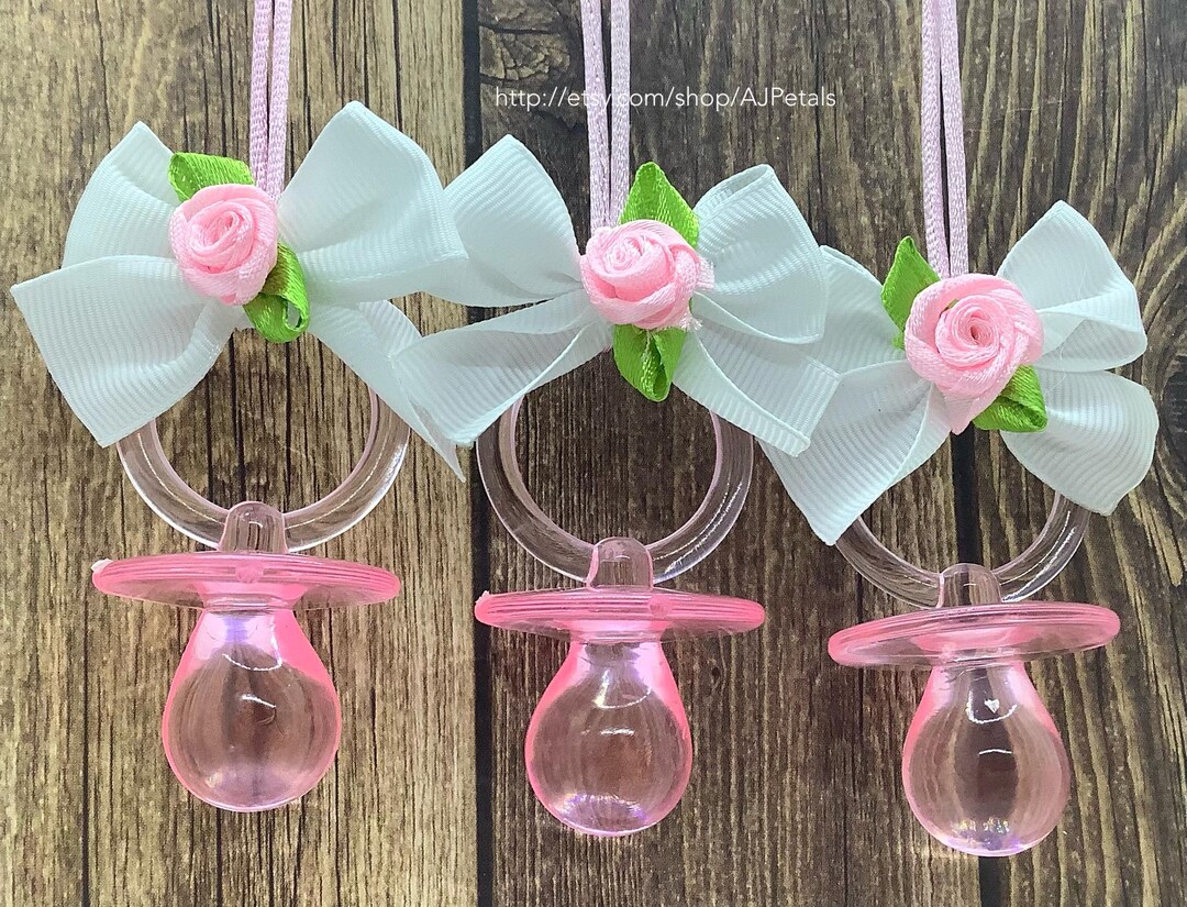 24 Baby Shower Game Pacifiers/pink Baby Shower/girl Baby Shower ...