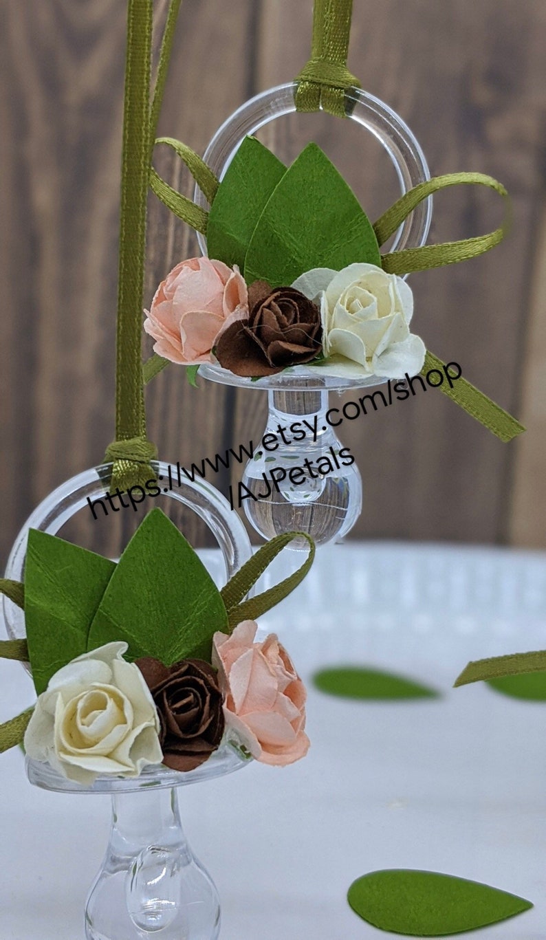 24 Boho Garden Baby Shower pacifiers/Boho Baby Shower/Greenery Etsy