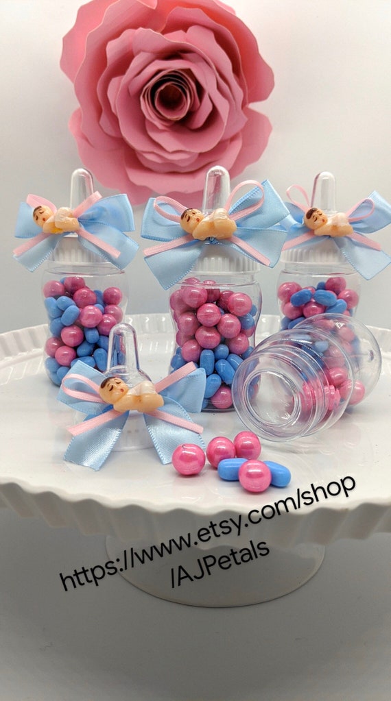 24 Biberones De Plástico Rellenables Para Baby Shower - Favores, Premios, Juegos, Decoración Para Fiesta De Bebé