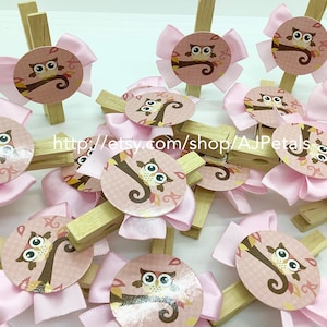 18 Owl Baby Girl Shower Game Pins /Owl Baby Shower/Pink Owl Baby Shower/Blue OwlBaby Shower/Owl baby shower games/Baby Shower Game Favors