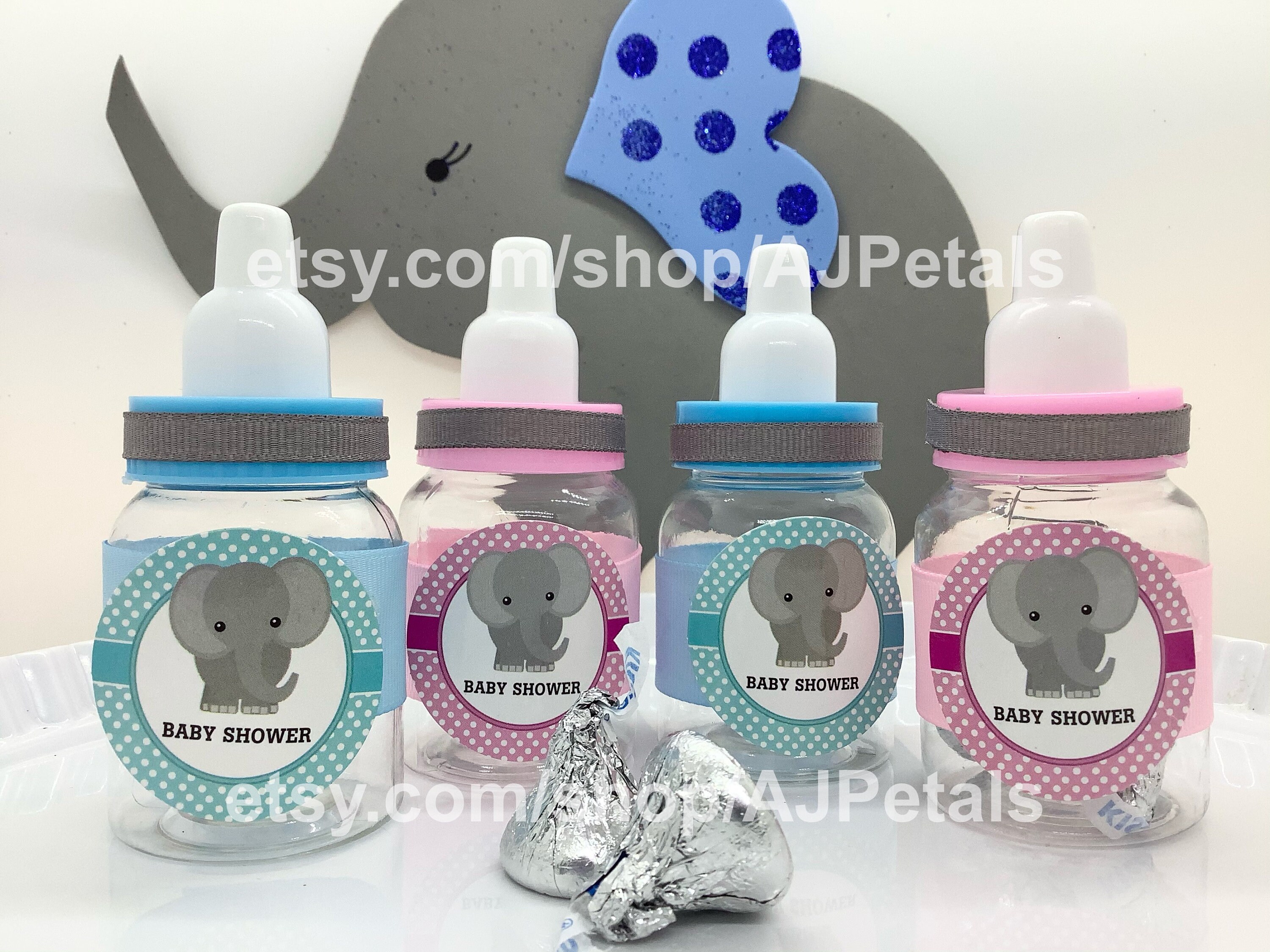 24 Small Elephant Baby Shower Favors/Pink Elephant Favors/Blue Etsy