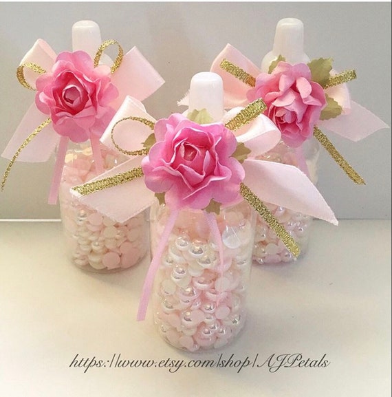 gold baby bottle favors