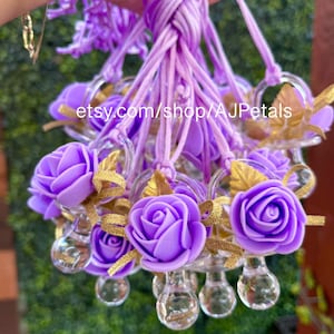 Floral Baby Shower Pacifier Favors: Lavender & Gold Decorations (Set of 24)