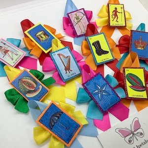 12 Loteria Guest Pins,Loteria Game Favors-Fiesta Favors-Loteria guest corsages,Loteria decorations
