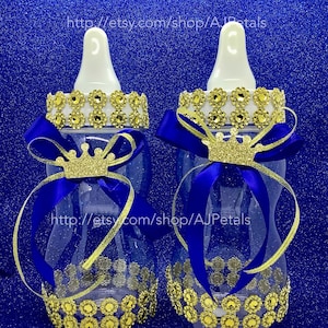 4  Large Royal Princess Baby Bottle Centerpieces/Large 11” Baby Shower Piggybank Girl Decor/Girl Baby Shower table centerpieces/Pink Gold