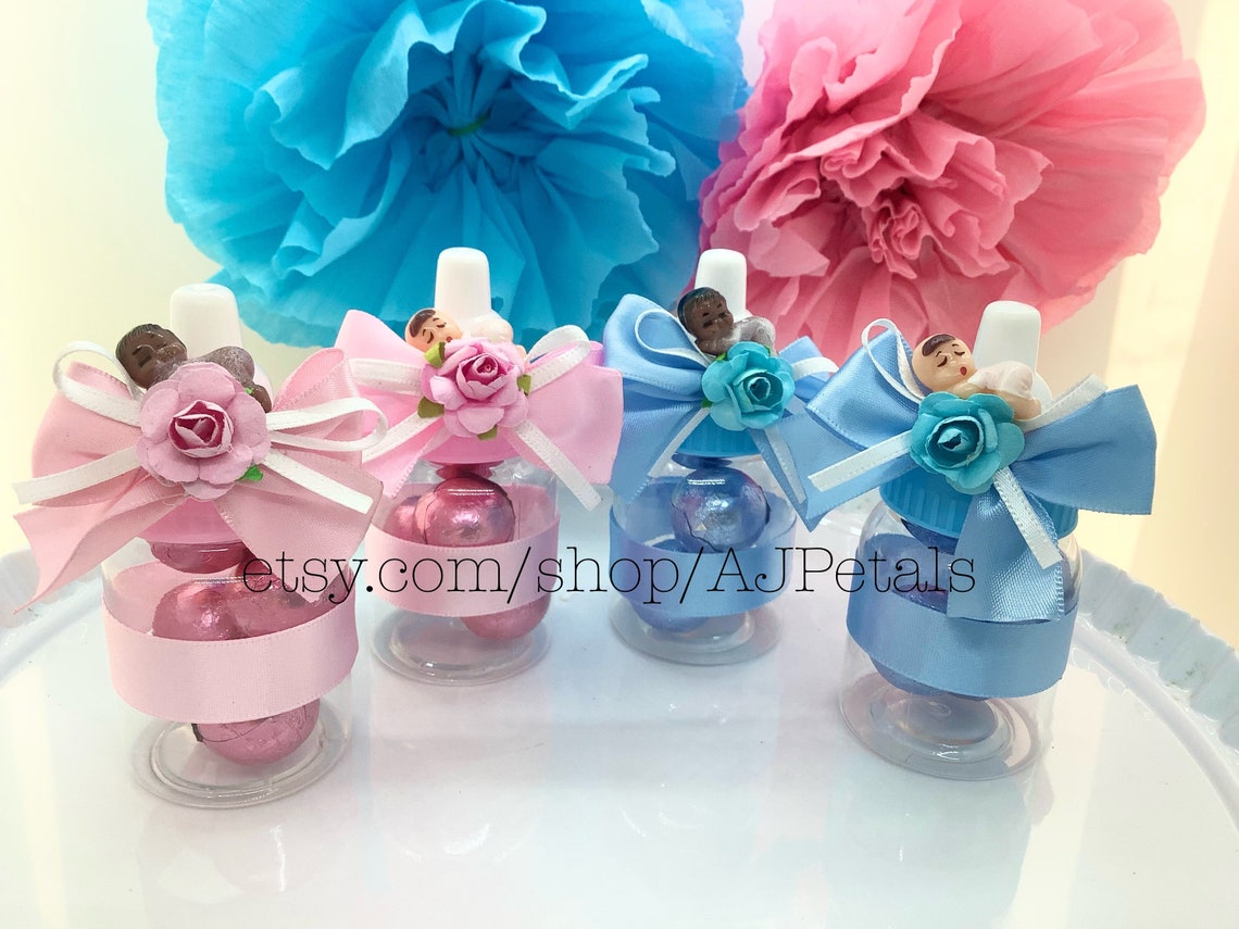 24 Small Fillable Baby Bottles/Pink Baby Shower Favors/Blue Etsy