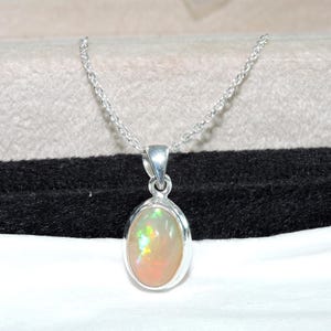 Ethiopian Opal Pendant, 925 Sterling Silver, Ethiopian Welo Opal Gemstone Necklace, Handmade Design Pendant, Natural Gemstone Jewelry