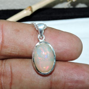 Ethiopian Opal Pendant, 925 Sterling Silver, Ethiopian Welo Opal Gemstone Necklace, Handmade Design Pendant, Natural Gemstone Jewelry