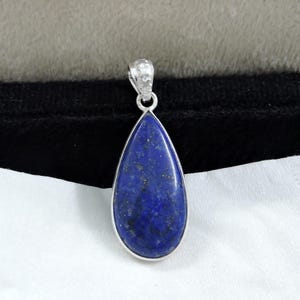 Lapis Lazuli Pendant*925 Sterling Silver*Teardrop Lapis*Handmade Design Pendant*Blue Lapis Lazuli*Natural Gemstone Jewelry*Birthday Gift