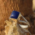 lapis lazuli ring , lapis ring,  925 sterling silver, September birthstone, 7th Anniversary, 9th Anniversary, genuine gemstone, product logo