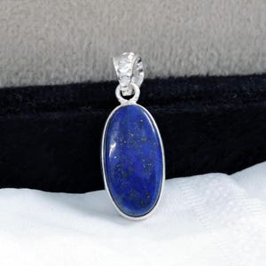 Lapis Lazuli Pendant*925 Sterling Silver*Oval Lapis*Handmade Design Pendant*Blue Lapis Lazuli*Natural Gemstone Jewelry*Birthday Gift
