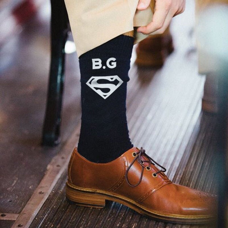 Custom Superhero Socks Mens Superhero Socks Initial Super - Etsy