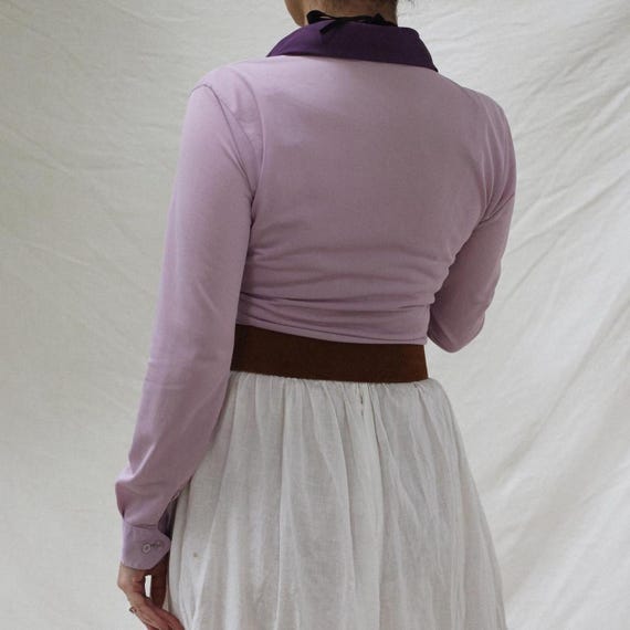 vintage 70’s purple dagger collar blouse - image 3