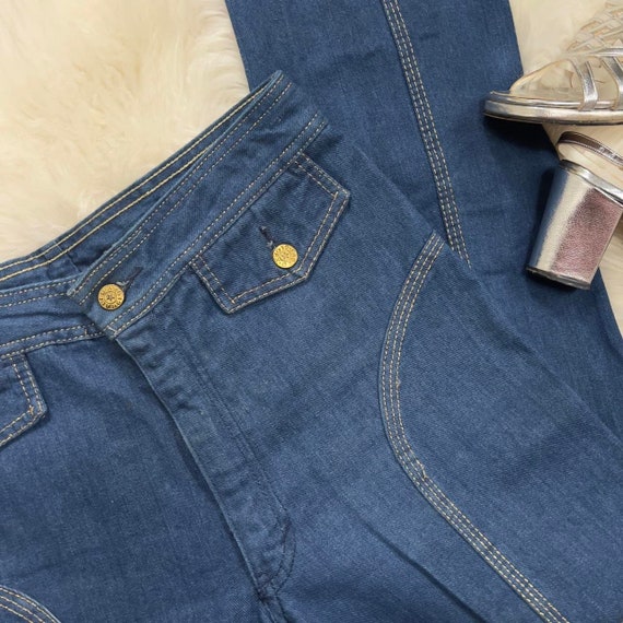 vintage 70's faded glory metallic disco jeans - image 6