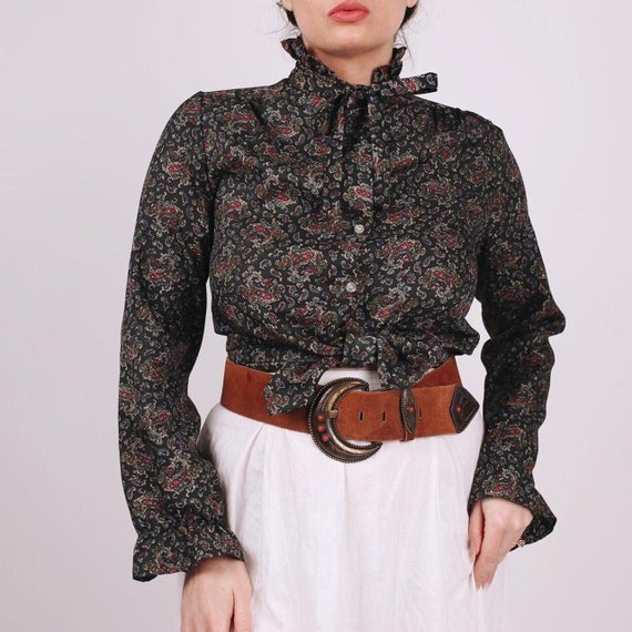 vintage 70’s paisley prairie blouse - image 1
