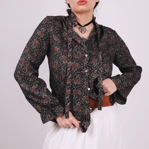 vintage 70’s paisley prairie blouse - image 2
