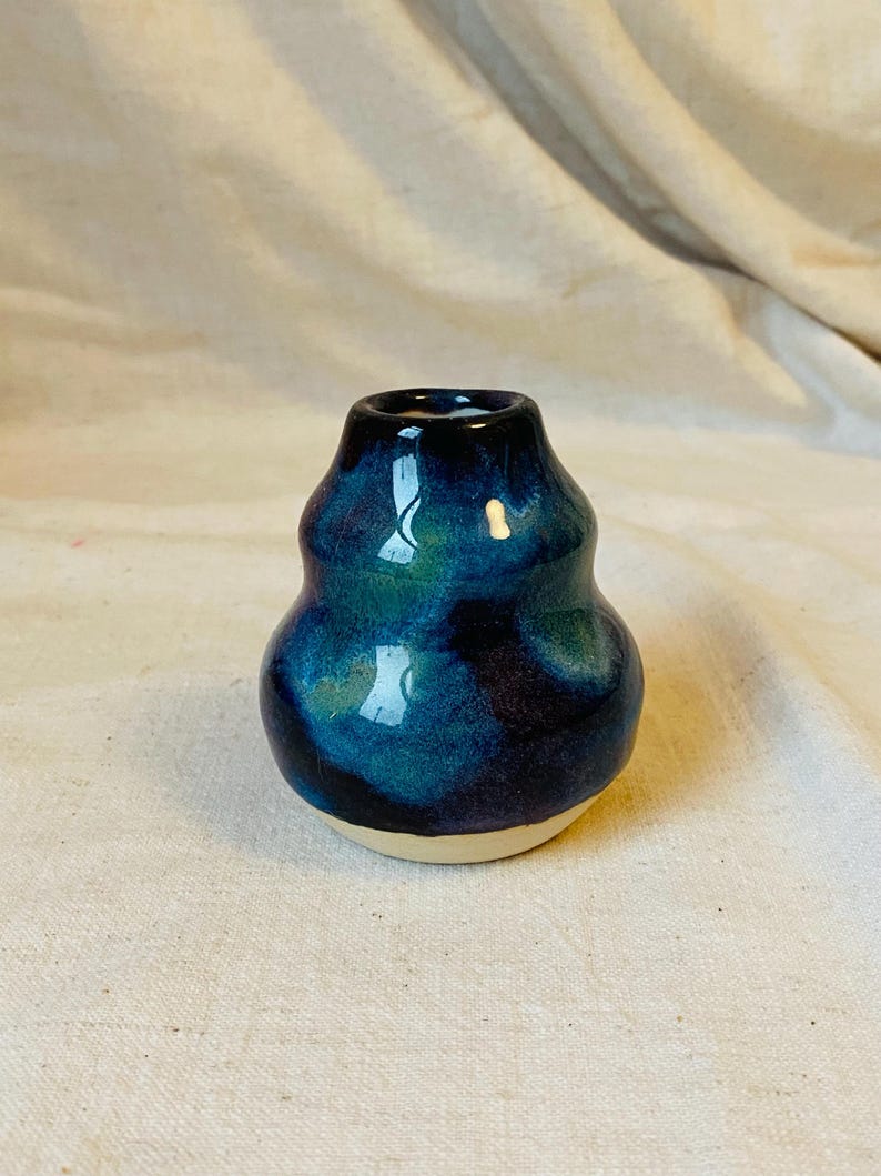 Handmade Ceramic Tiny Vase - Wheel Thrown White Stoneware Clay - Cosmic ...
