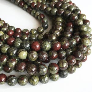 Dragon Blood, Dragon Blood Jasper, 4mm-8mm, Gemstone Beads, Round Beads, Natural Stone Jewelry Making Beads, 8mm Gemstone Bead, Beads Crafts