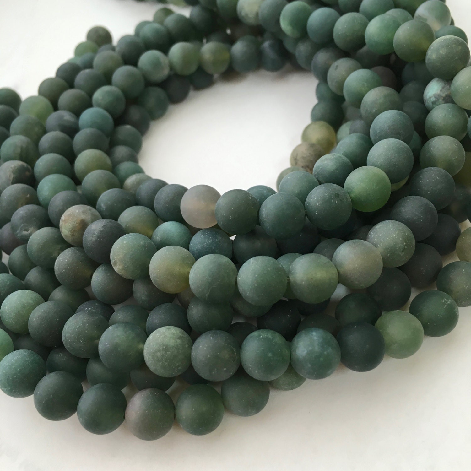 Green Moss Agate Matte Beads 8mm Beads Frosted Beads Green - Etsy