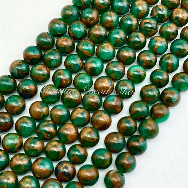 8mm Emerald Green Brown Quartz Smooth Round Bead Gemstone Beads Green Bead 4mm 6mm 8mm 10mm Bead For Jewelry Making