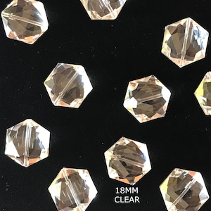 10pcs, Thunder Polish Crystal Beads, AB Crystal, Octagon Beads, Faceted Beads, Translucent Beads, Clear Beads, Czech Beads, Czech Crystal