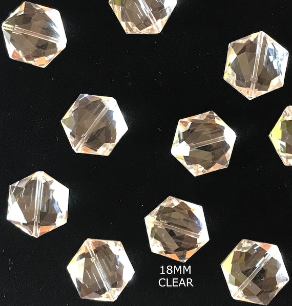 10pcs, Thunder Polish Crystal Beads, AB Crystal, Octagon Beads, Faceted Beads, Translucent Beads, Clear Beads, Czech Beads, Czech Crystal