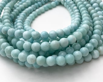 AAA Larimar 7mm Round Bead, Outstanding Quality, 7mm Beads, Blue Larimar, Natural Gemstones, Larimar, Blue Beads, Dominican Larimar Beads