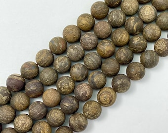 8 mm Bronzit Perlen, Matte Perlen, 8 mm Perlen, gefrostete Perlen, Edelstein Perlen, Bronze Braun, braune Perlen, Schutzsteine, hellbraun